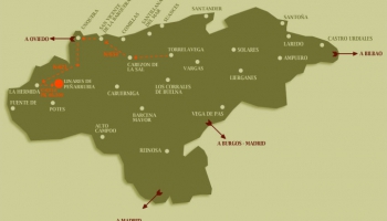 Mapa de accesos, cómo llegar a la Casa Rural Pocotrigo en Linares, Cantabria